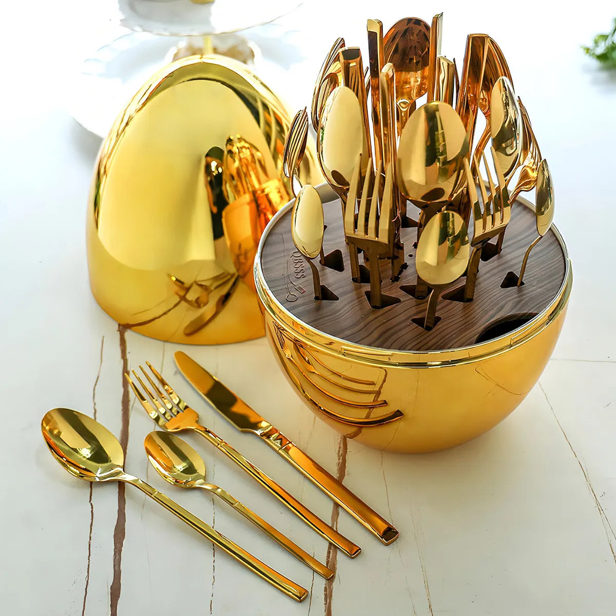 Set de Cubiertos Premium Tipo Huevo – Diseño Elegante para tu Mesa 🍽️