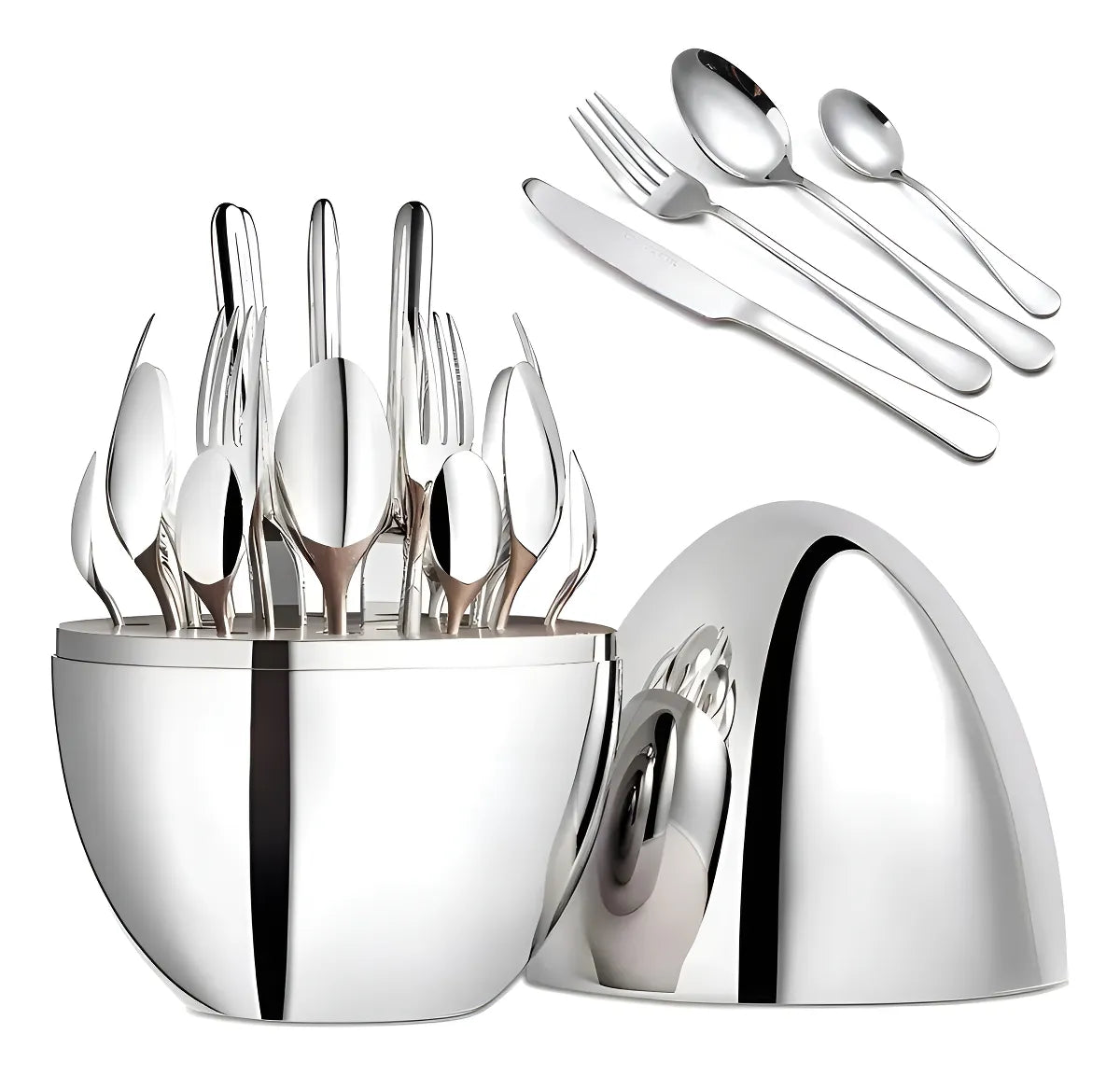Set de Cubiertos Premium Tipo Huevo – Diseño Elegante para tu Mesa 🍽️