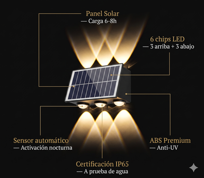 Lampara solar 6 leds