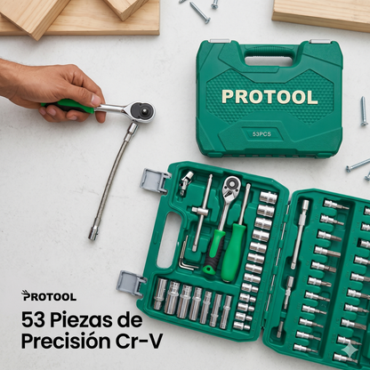 Master-Set ProTool 53 en 1: Kit de Rachet y Copas