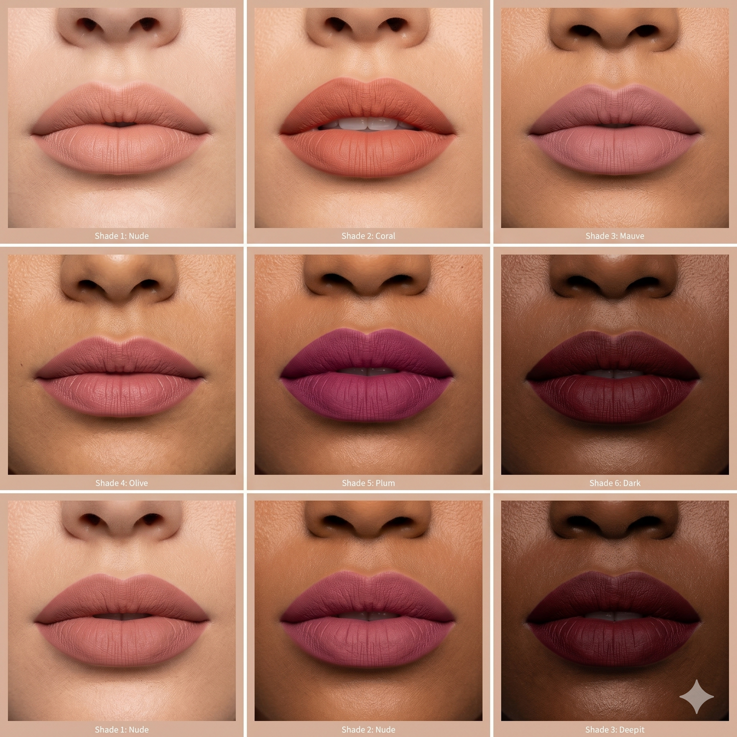 Kit Nude Look Matte Handaiyan x6 — Labiales Líquidos Matte