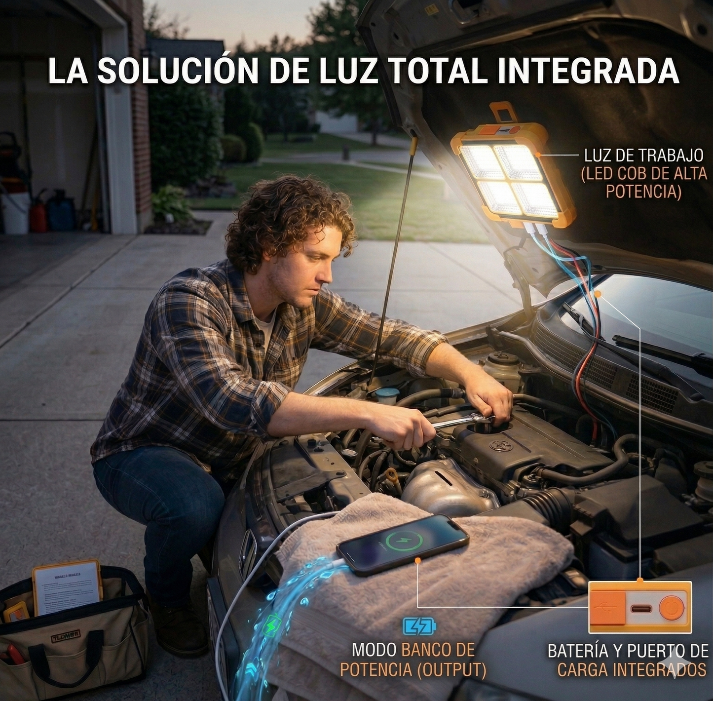 Estación Lumínica Solar 360° con Power Bank Integrado - Brillo Extremo IP66
