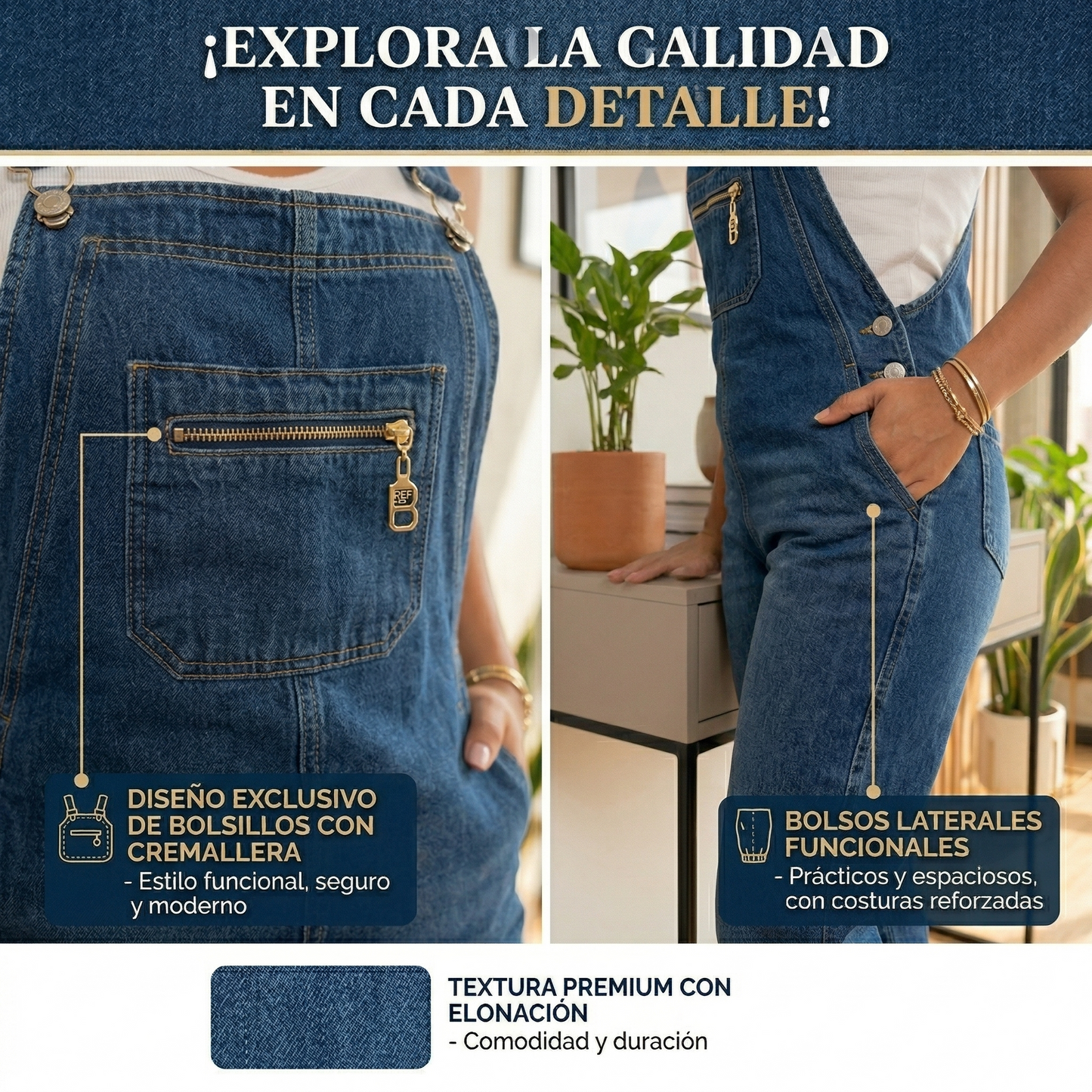 Overol Jean Premium – Horma Levanta Cola y Bota Jogger