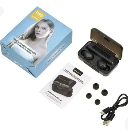 Audífonos Inalámbricos F9 TWS 2x1 con Estuche Power Bank – Bluetooth 5.0