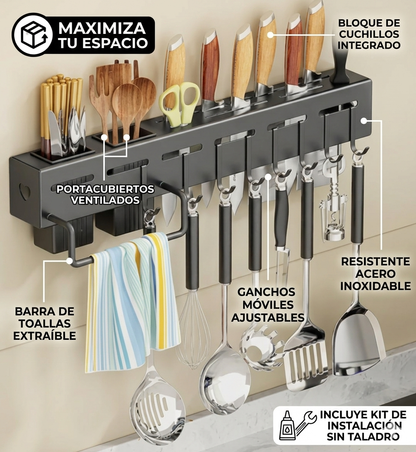Organizador de Cocina Maestro - Acero Inoxidable Mate.