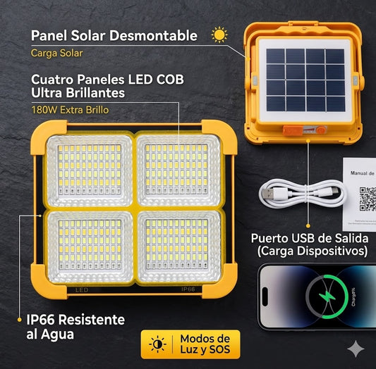 Estación Lumínica Solar 360° con Power Bank Integrado - Brillo Extremo IP66
