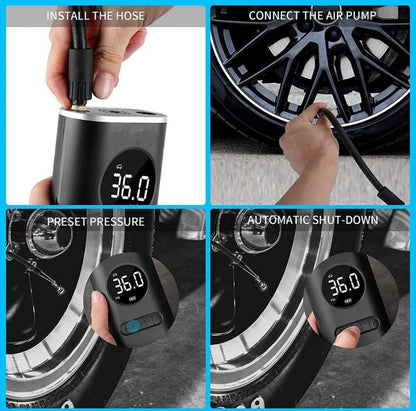 Compresor de Aire Portátil con Pantalla LCD y Linterna LED