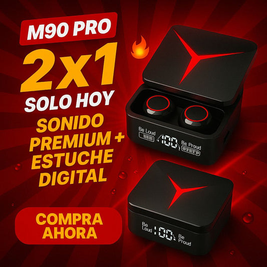 Audífonos Inalámbricos M90 Pro – Sonido Premium, Estilo Gamer 🎧🔥 (Oferta 2x1)