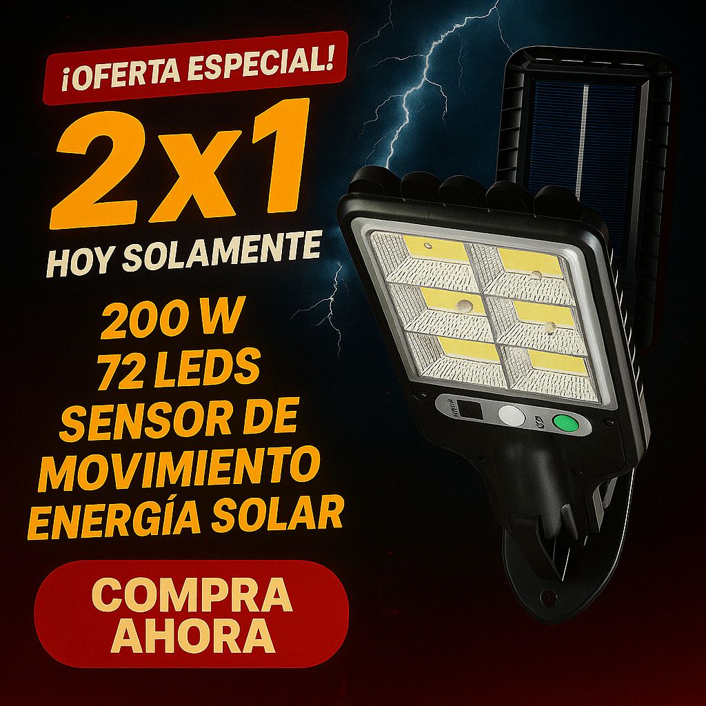 Lámpara Solar 200W (Kit 2x1 Especial o 2x4 Super promo)
