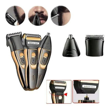 Afeitadora Eléctrica Portátil 3 en 1 — Motor Silencioso, Impermeable, Recargable USB | Hombre y Mujer