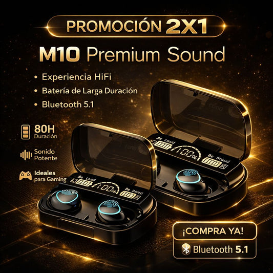 🎧 Audífonos Inalámbricos M10 Bluetooth 5.1 PROMOCION 2X1
