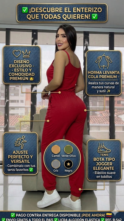 Enterizo Casual Tipo Jogger en Licra Algodón