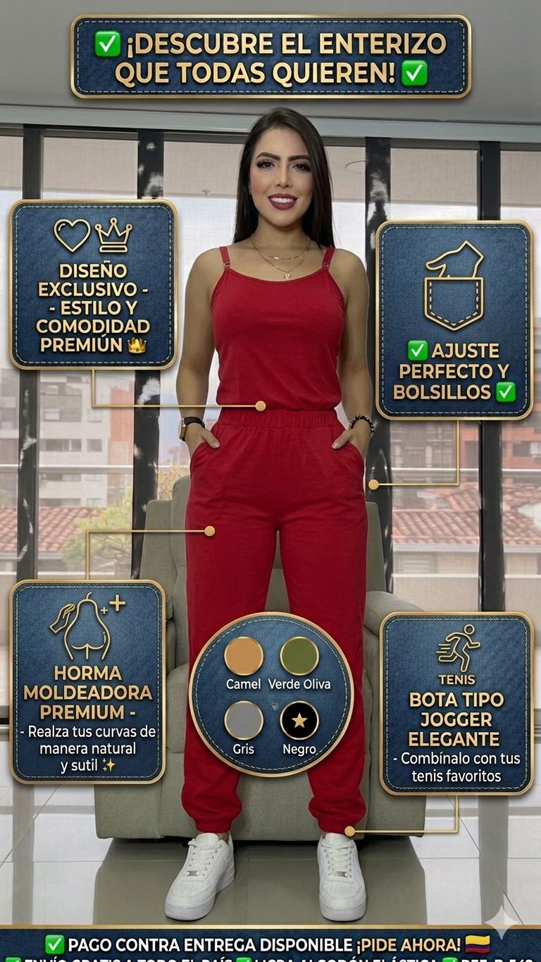 Enterizo Casual Tipo Jogger en Licra Algodón