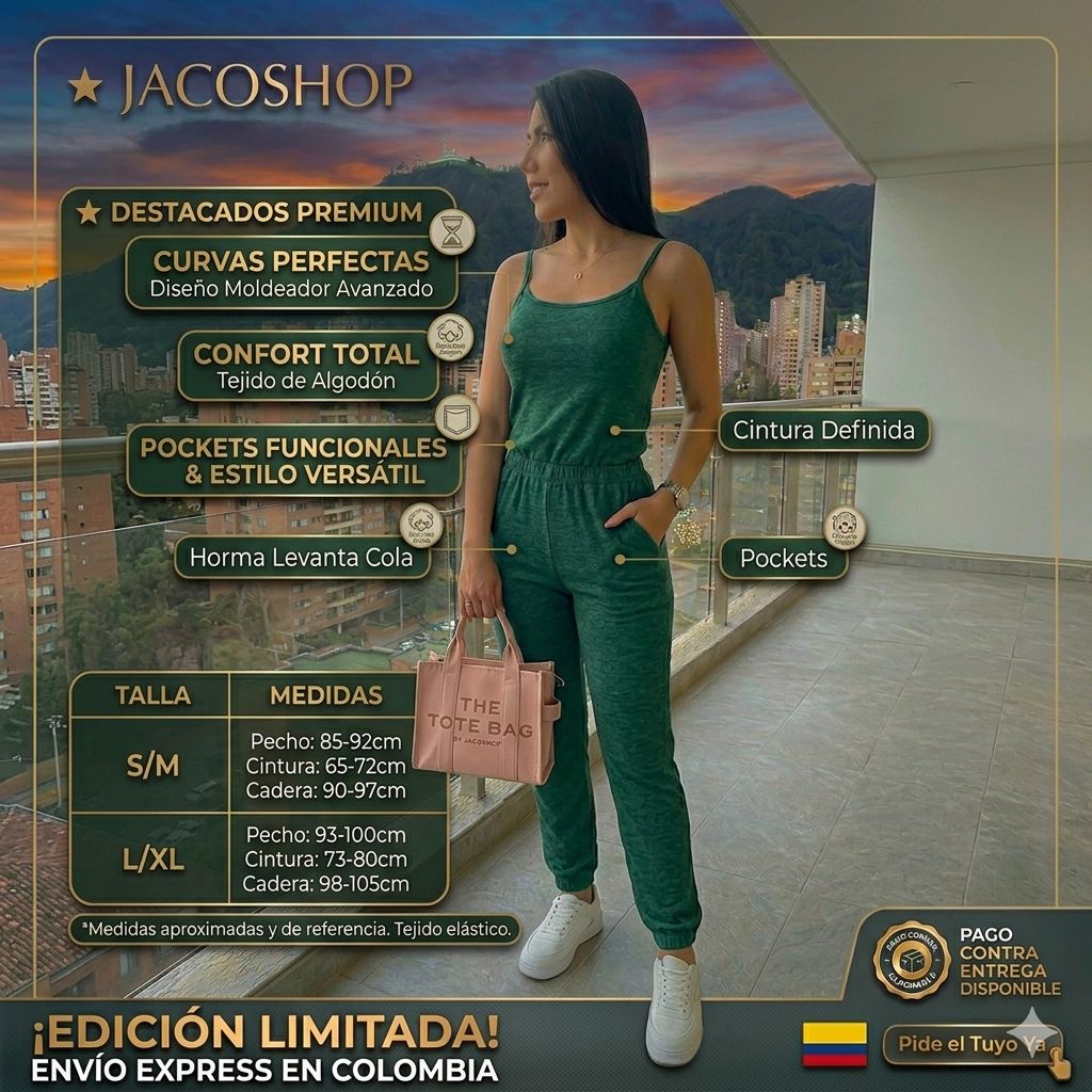 Enterizo Casual Tipo Jogger en Licra Algodón