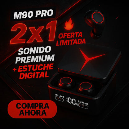 Audífonos Inalámbricos M90 Pro – Sonido Premium, Estilo Gamer 🎧🔥 (Oferta 2x1)