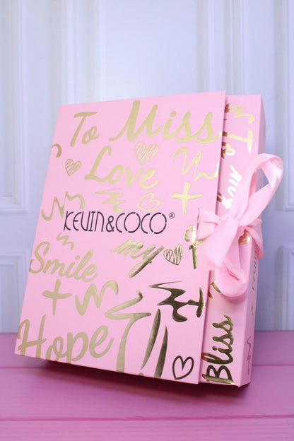 Kit KEVIN&COCO "To Miss Love" 💖 40 Sombras + 4 Labiales + Espejo en Caja de Regalo
